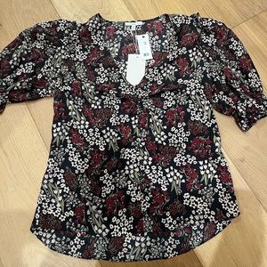 Joie flower print button up blouse small NWT